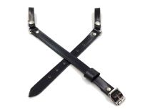 3 Piece Black Strap, Silver Buckle, Plain Black Leather