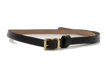 1 Piece Black Strap, Gold Buckle, Plain Black Leather