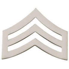 1" W Metal Sergeant Chevrons, Pairs, Clutch Back