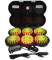 Rechargeable 6-Pack PowerFlare System, AC & DC Power Cords