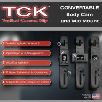 TCK Body Cam / Mic Mount Convertible Klip