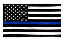 Thin Blue Line American Flag W/ Grommets