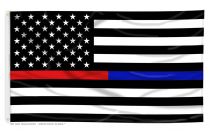 Thin Red Line & Thin Blue Line Dual Flag 3x5 W/ Grommets