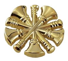 Chief 5 GOLD Bugles Collar Insignia, 3/4" High Clutch Back